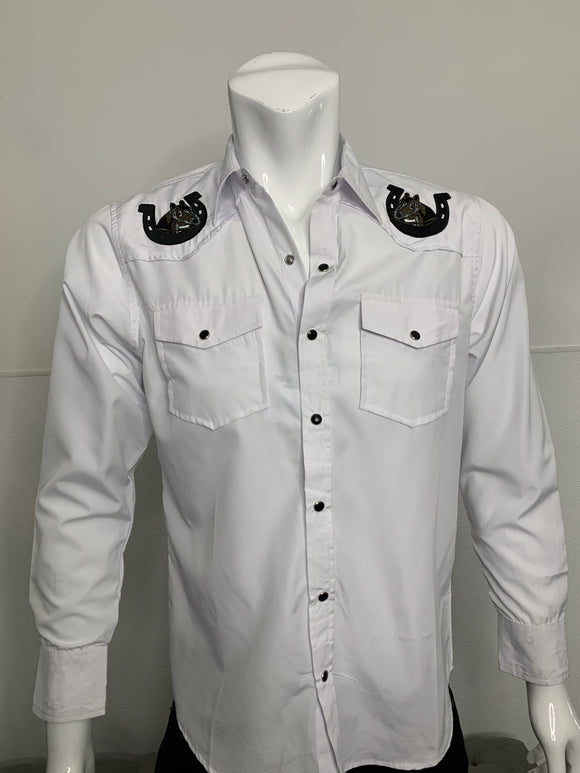 Asiel White Vaquero Embroidered Shirt
