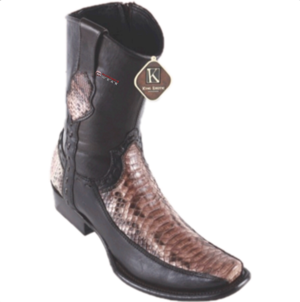 Men s King Exotic Python Deer Ankle Boots Dubai Toe Moreno s Wear