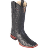 Men’s Los Altos Ostrich Boots With Saddle Wide Square Toe