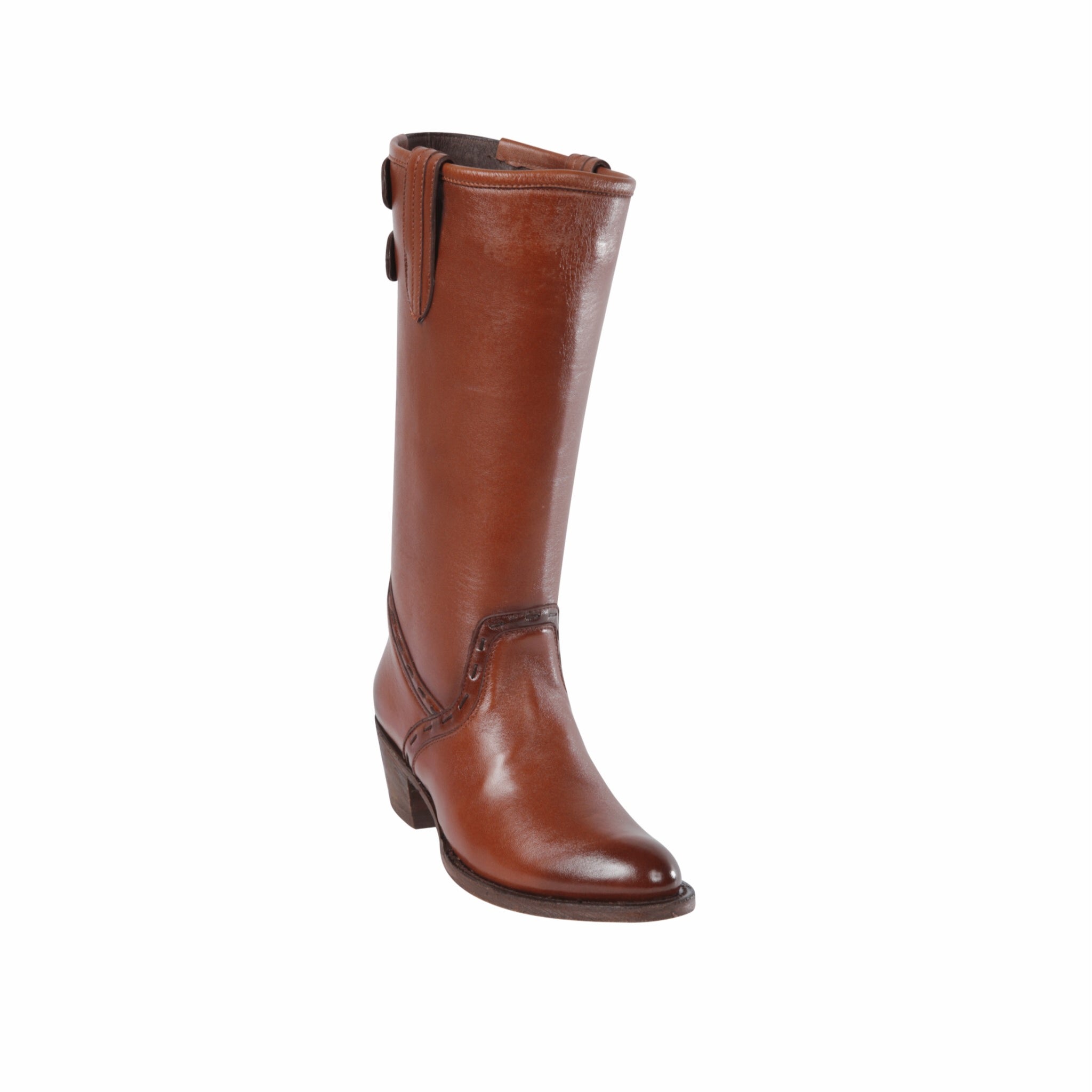 Brown leather engraved boots, for women - 3F66PH - Cuadra Shop