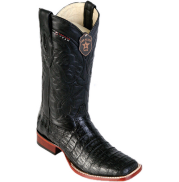 Men’s Los Altos Glossy Caiman Belly Boots Wide Square Toe