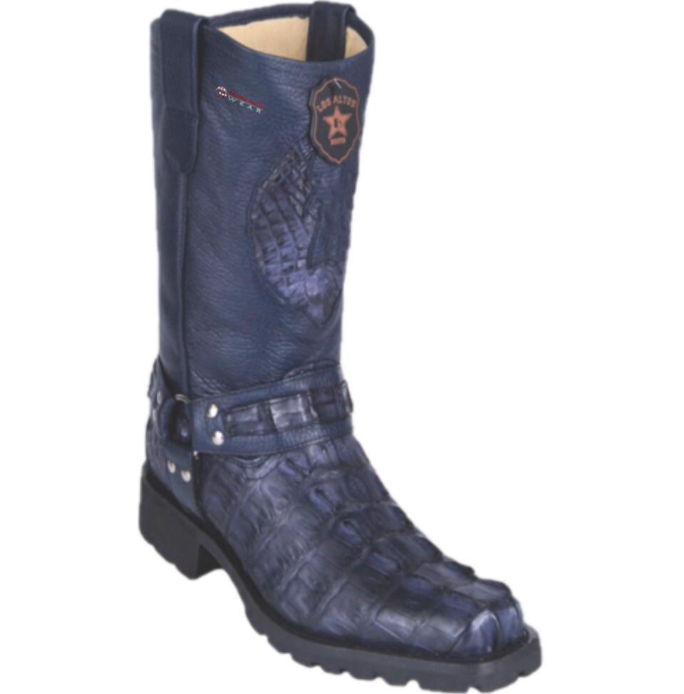 Blue biker boots online