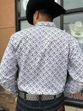 Men’s White Longhorn Print Shirt