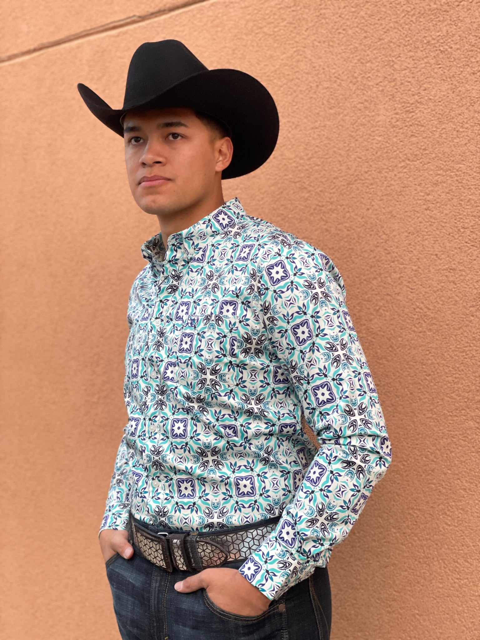 Men's Platini Aqua Blue Print Shirt – Moreno's Wear Men's Platini Aqua Blue Print Shirt – Moreno's Wear
