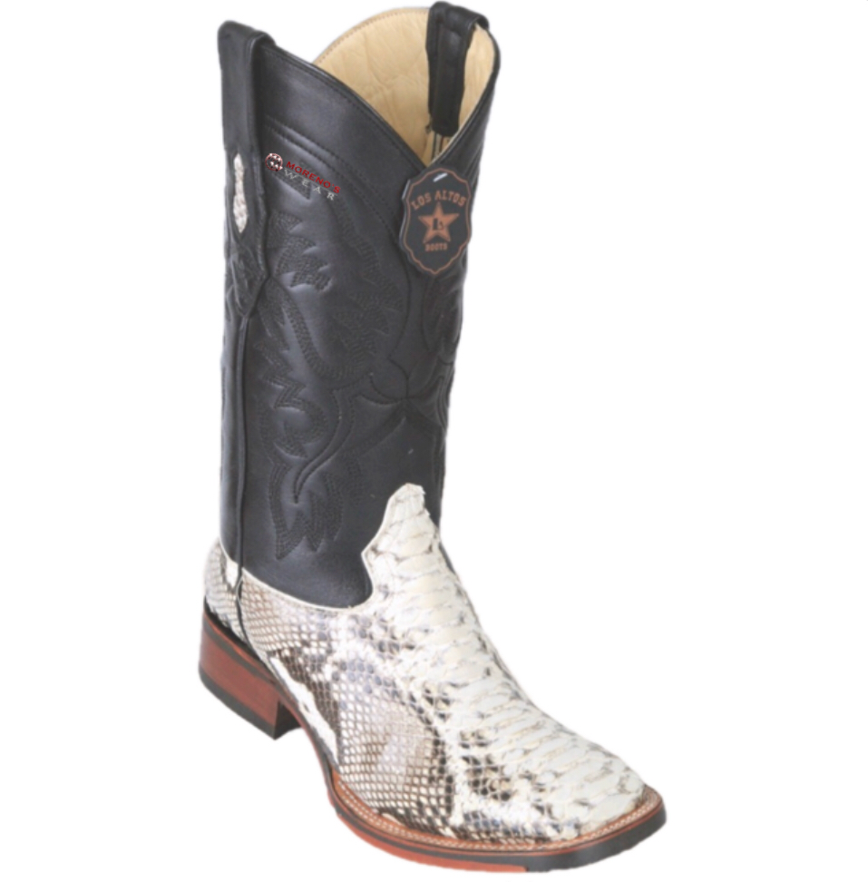 Men’s Los Altos Python Boots Wide Square Toe (Rubber Sole) – Moreno's Wear