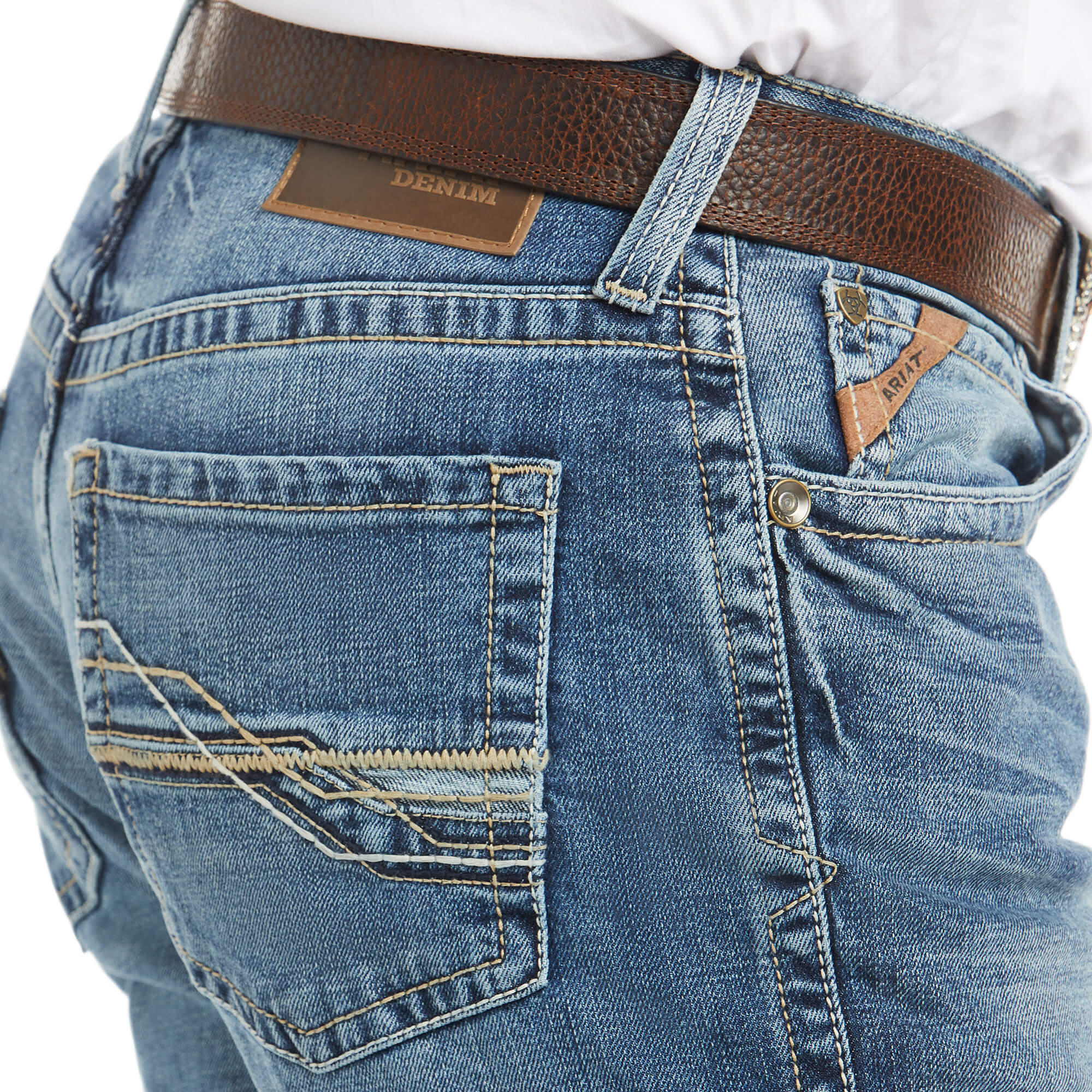 Men's Platini Embroidered Medium Blue Slim Boot Cut Jeans – Moreno's Wear