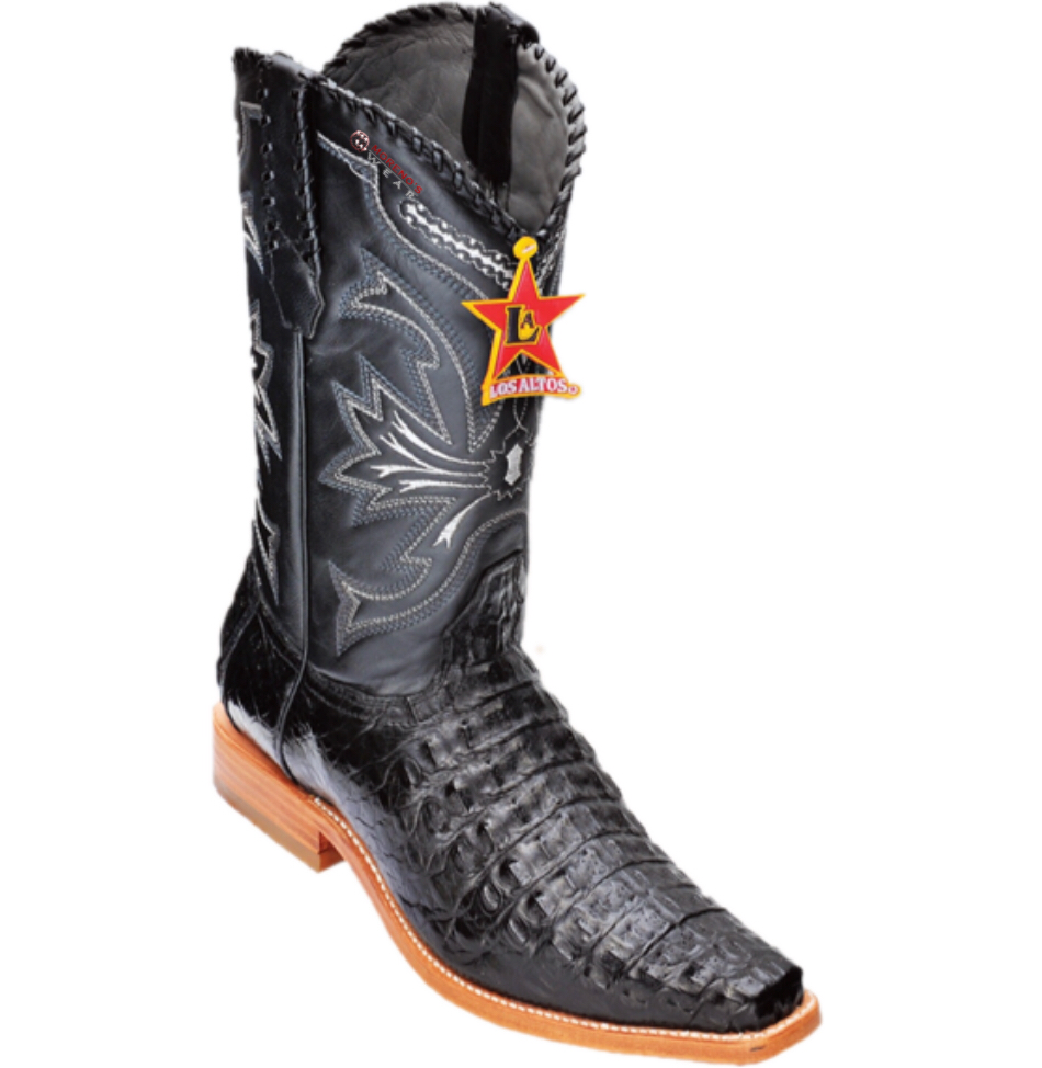 Men's Los Altos Smooth Caiman Boots Versace Square Toe – Moreno's Wear