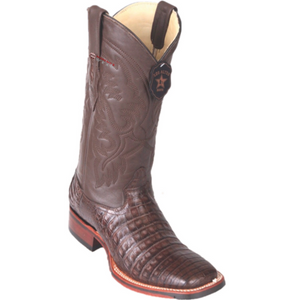 Men’s Los Altos Caiman Belly Boots Wide Square Toe (Rubber Sole)