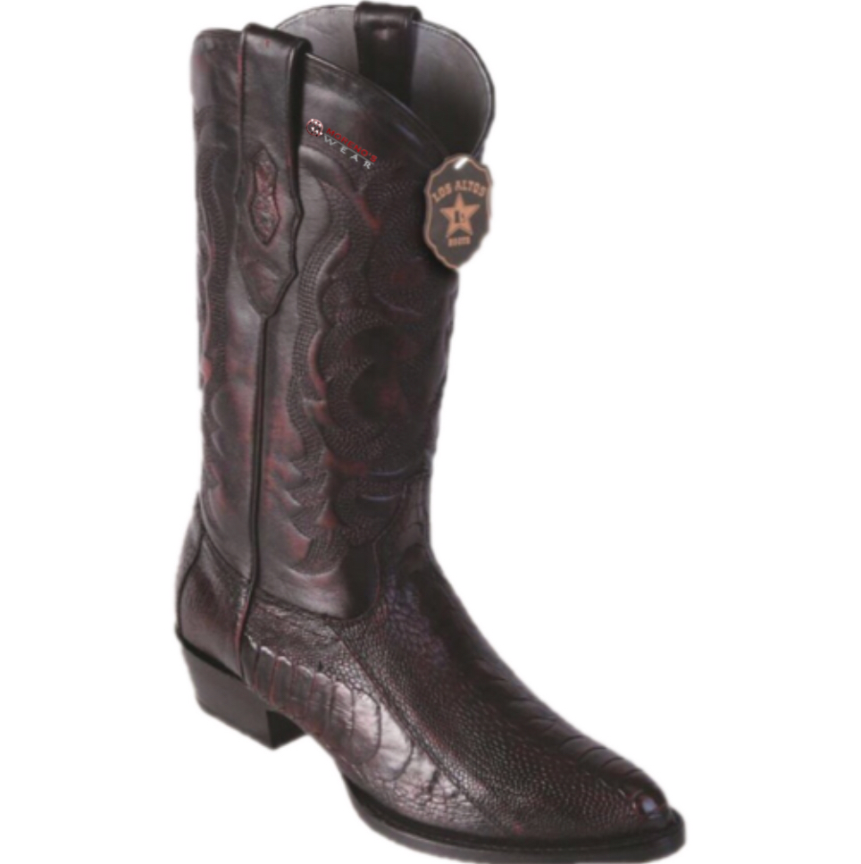 Mens ostrich 2025 boots round toe