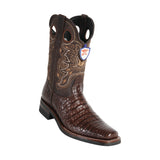 Men's Wild West Caiman Belly With Rubber Sole Boots Square Toe