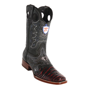 Men's Wild West Caiman Belly With Saddle Boots Square Toe