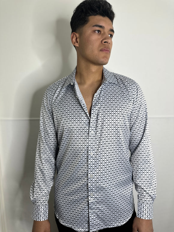 Humberto Moderno White Print Shirt