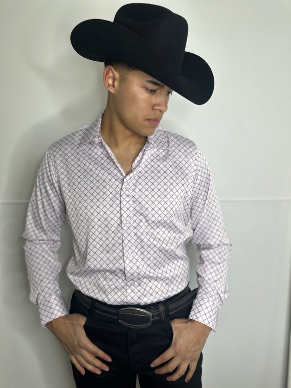 Aaron Moderno White Print Shirt