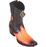 Men’s King Exotic Ostrich Ankle Boots Dubai Toe