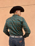 Cesar Platini Black/Teal Print Shirt