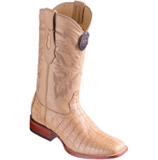 Men’s Los Altos Glossy Caiman Belly Boots Wide Square Toe