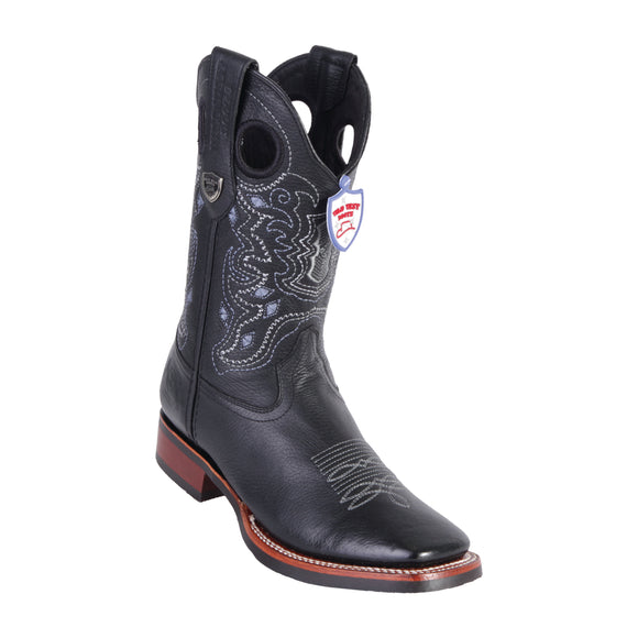 Men's Wild West Grisly With Rubber Sole Boots Wide Square Toe