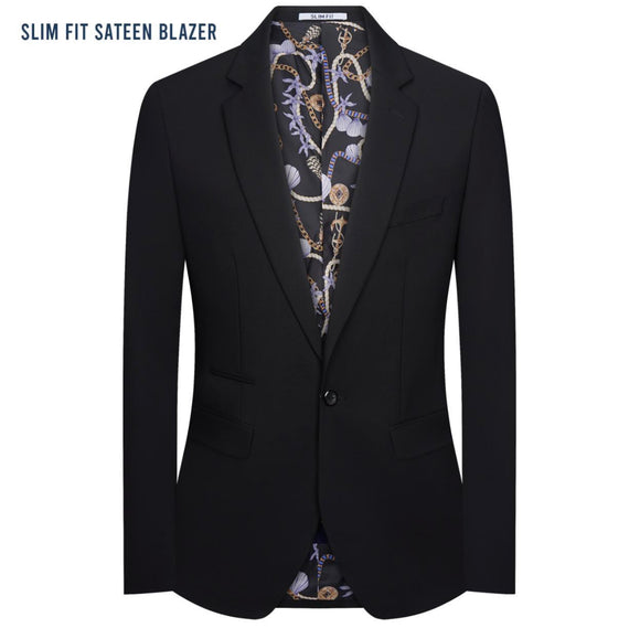 Men's Black Slim Fit Strech Blazer