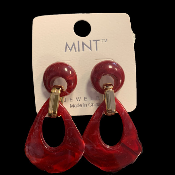 Sarah's Red Marble Earrings