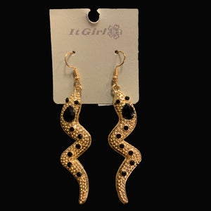 Gold/Black Snake Earrings