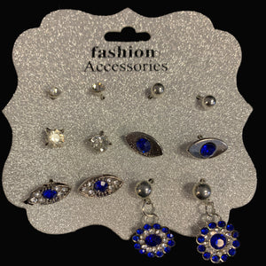 Margua Blue/Silver Earring Set