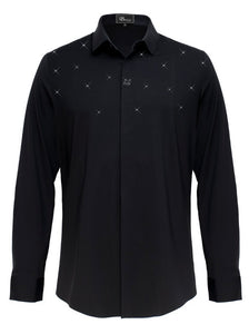 Rey Black Sparkle Modern Shirt Barocco