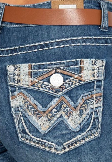 Natalie Denim Western Embroidered Bootcut Jeans