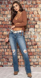 Brissa Light Denim Embroidered Bootcut Jeans