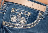 Meredith Light Denim Embroidered Bootcut Jeans