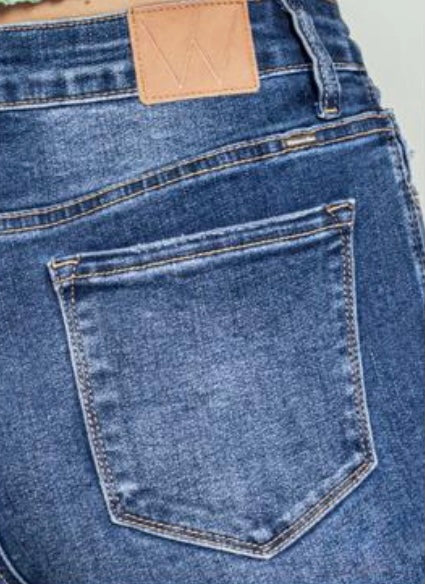 Angelica Medium Blue High Rise Bootcut Jeans