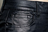 Kamila Black Faux Leather Bootcut Jeans