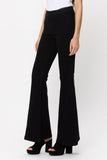 Noemi High Rise Front Seaming Detail Super Flare Black Jeans