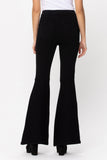 Noemi High Rise Front Seaming Detail Super Flare Black Jeans