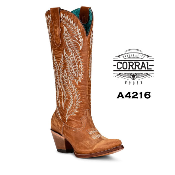 Corral A4216 Golden Embroidery Tall Top Boots