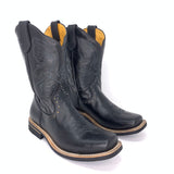 Men's Potro Rebelde Grasso Black Boots Rubber Sole Square Toe