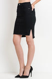 Tamara Denim Black Midi Skirt