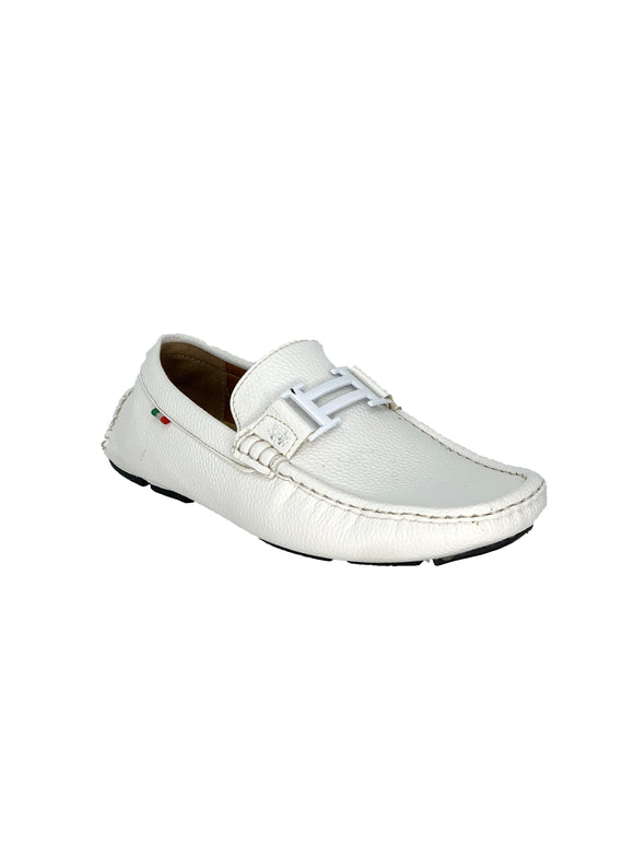 White Hermes Inspired Loafers Moderno