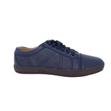 Roberto Navy Faux Leather Sneakers
