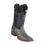 Men's Wild West Ostrich Boots Wide Square Toe