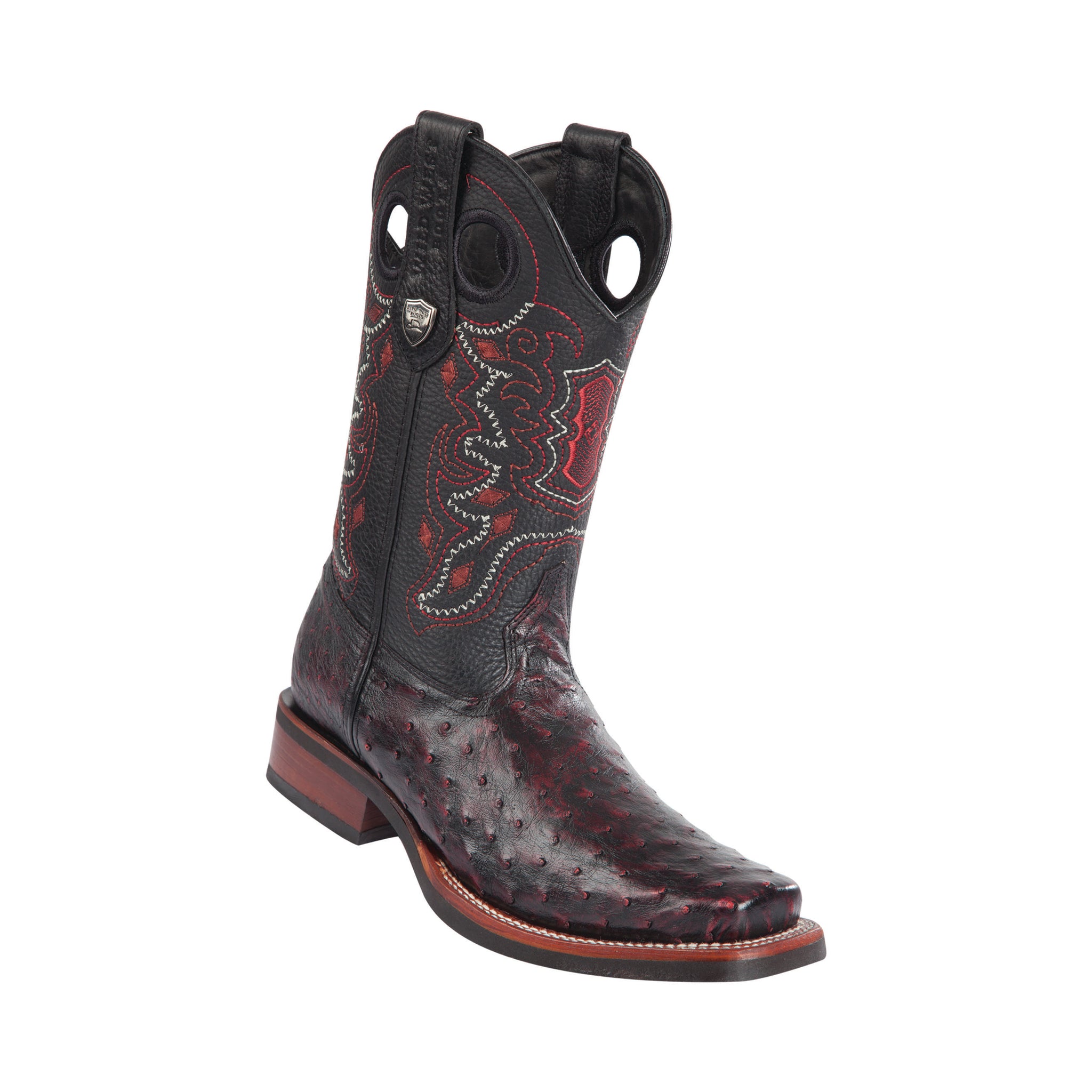 Black cherry square toe boots online