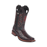 Men's Wild West Ostrich With Rubber Sole Boots Square Toe