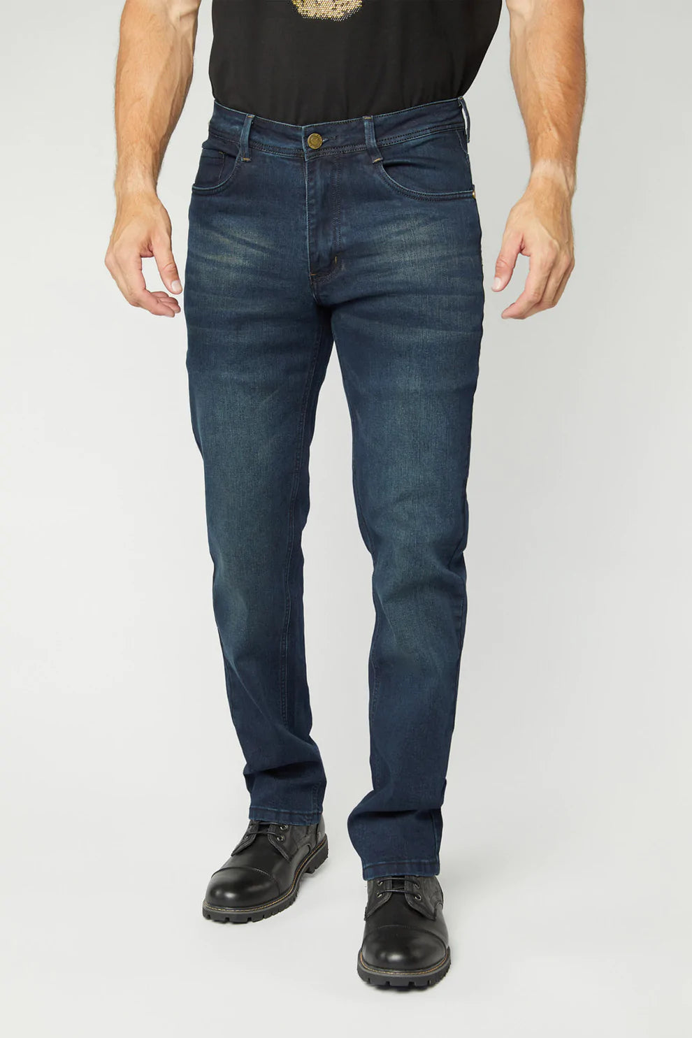 Men’s Platini Embroidered Black Slim Boot Cut Jeans
