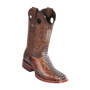Men's Wild West Python Boots Wide Square Toe