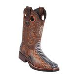 Men's Wild West Python With Rubber Sole Boots Square Toe