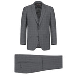 Men's Renoir Three Piece Gray Plaid Classic Fit Suit
