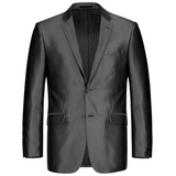 Men's Renoir Two Piece Shiny Black Slim Fit Suit