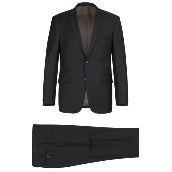 Men's Renoir Two Piece Black Wool Suit Slim Fit