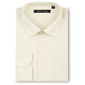 Men's Ivory Dress Shirt Classic Fit Verno Fashion