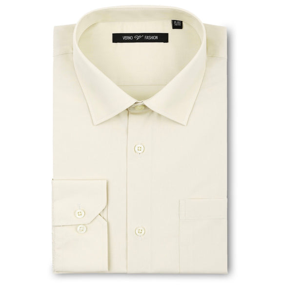 Men's Ivory Dress Shirt Slim Fit Verno Fashion