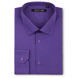 Men's Purple Dress Shirt Classic Fit Verno Fashion